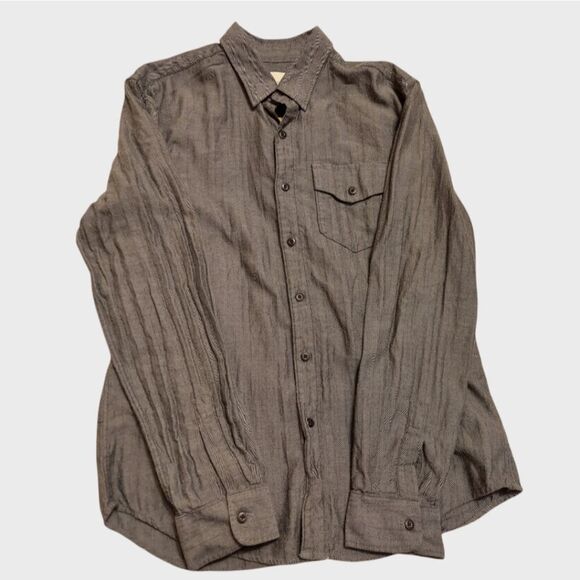𝅺american Eagle shirt Gray button down Mens size medium - Picture 2 of 6